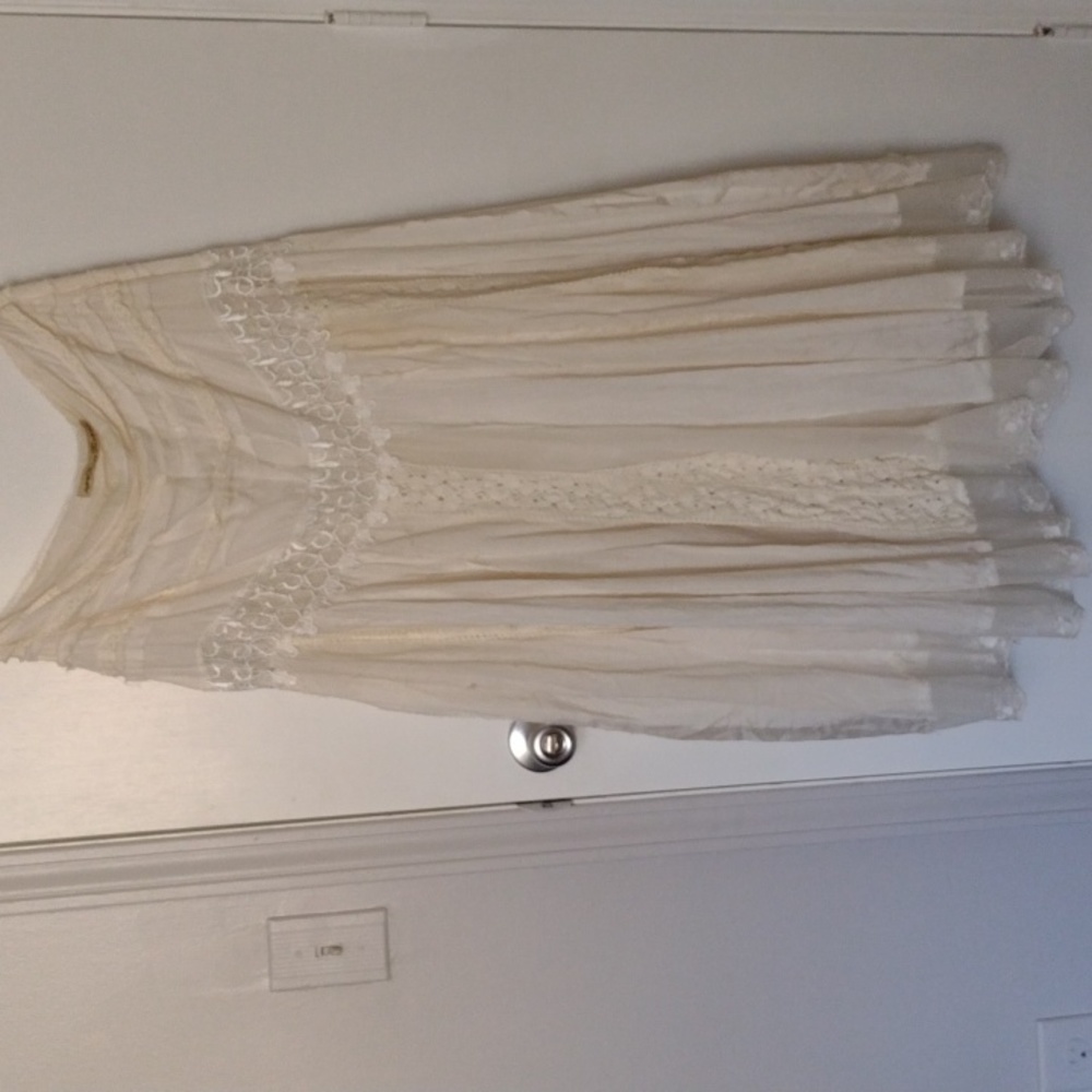 NEW Miss Me Cream Boho Cotton Silk Maxi Skirt size Large